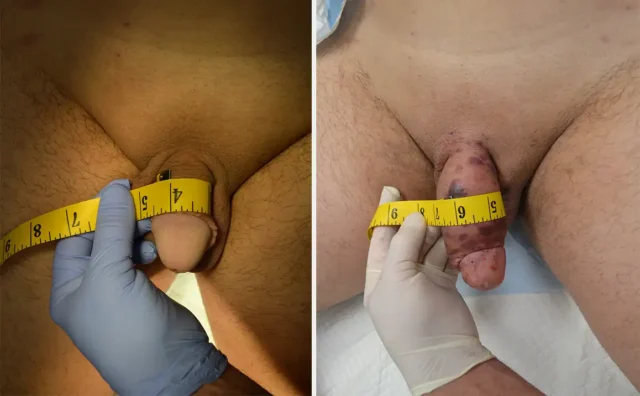 Penis girth enhancement before & after